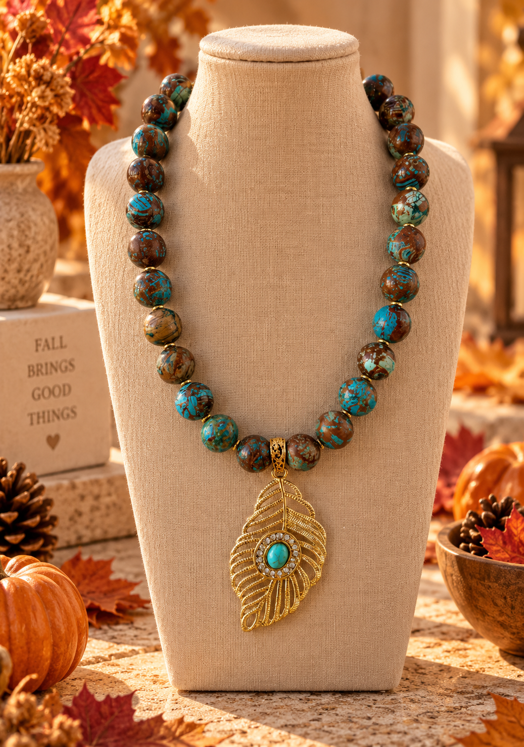 Autumn Feather Necklace
