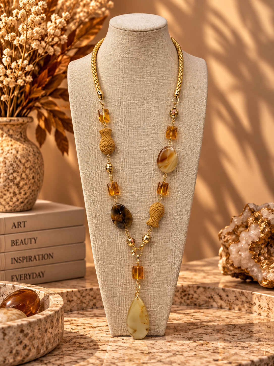 Amber Essence Drop Necklace