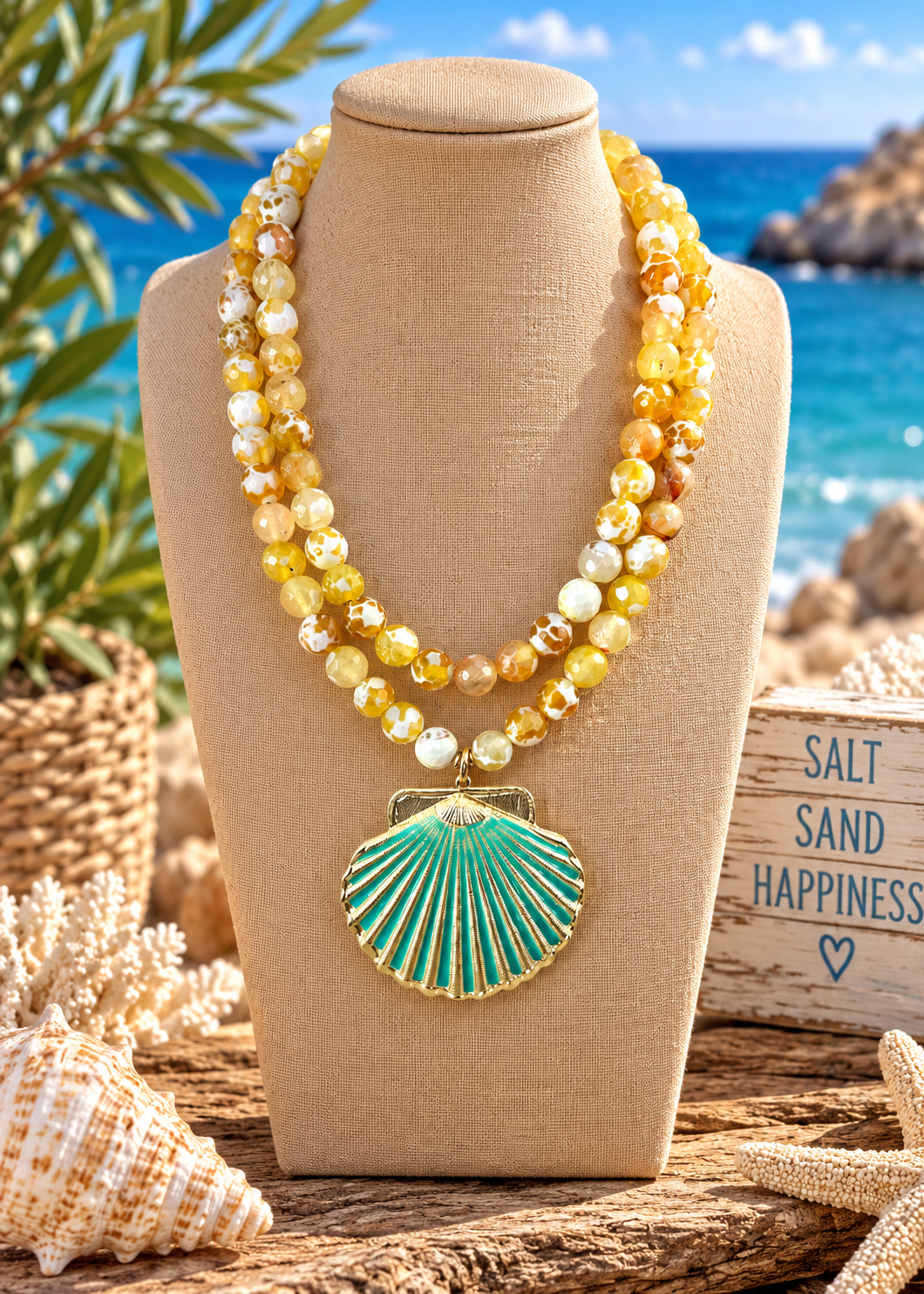 Golden Coast Shell Layered Necklace