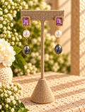Amethyst Glow &amp; Pearl Drop Earrings