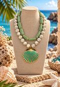 Seafoam Shell Layered Necklace