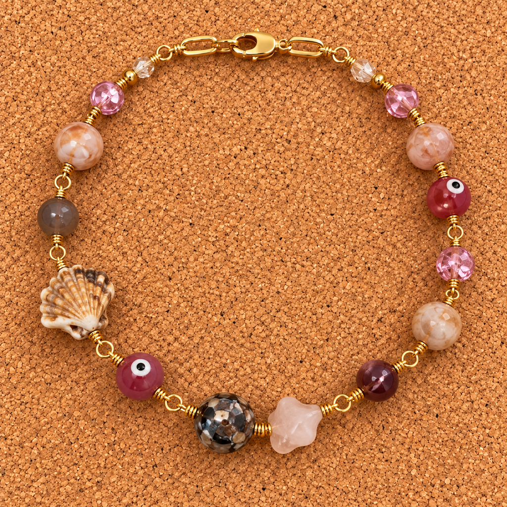 Spring Blossom 3-Piece Jewelry Set – Handmade Choker, Bracelet & Removable Pendant