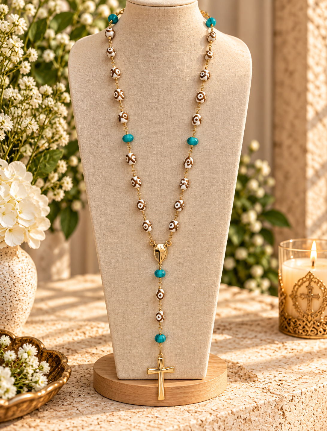 Turquoise Serenity Rosary Necklace