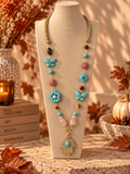 Turquoise Hamsa Long Necklace