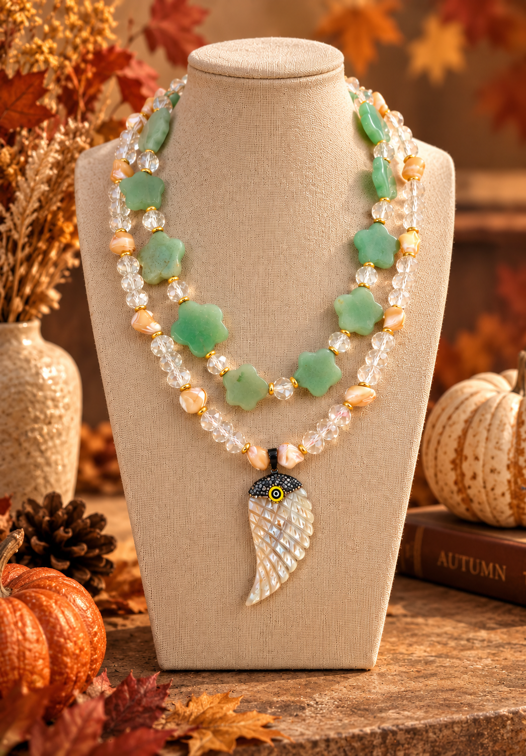 Autumn Breeze Layered Wing Necklace