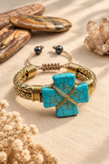 Turquoise Cross Statement Bracelet