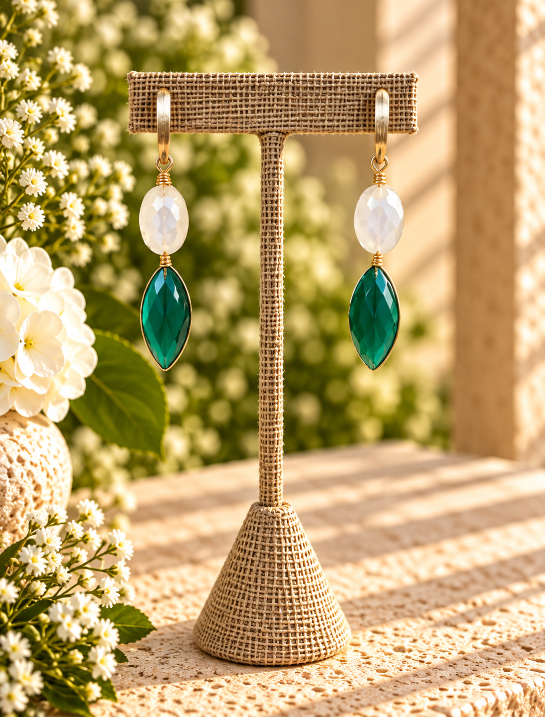 Emerald Bloom &amp; White Crystal